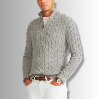 FMECB- Soft Braided Quarter Zip Sweater