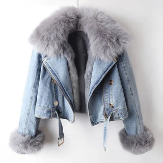 FMECB - Fur Trim Denim Jacket