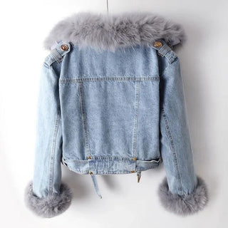 FMECB - Fur Trim Denim Jacket