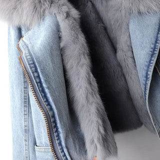 FMECB - Fur Trim Denim Jacket