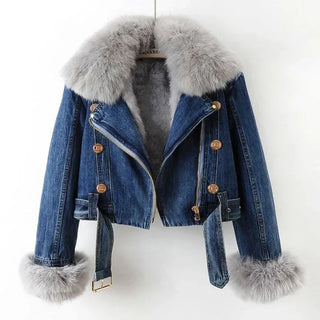 FMECB - Fur Trim Denim Jacket