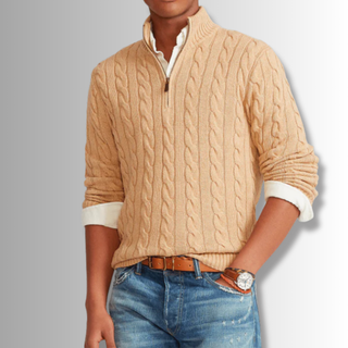 FMECB- Soft Braided Quarter Zip Sweater