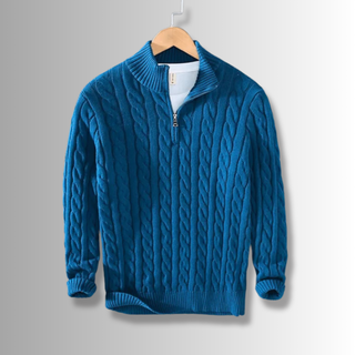 FMECB- Soft Braided Quarter Zip Sweater