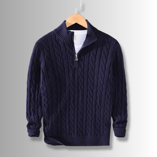 FMECB- Soft Braided Quarter Zip Sweater