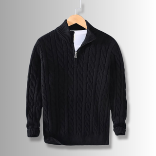 FMECB- Soft Braided Quarter Zip Sweater