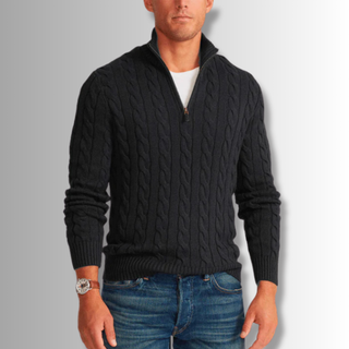 FMECB- Soft Braided Quarter Zip Sweater