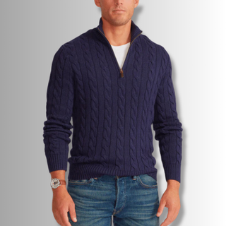 FMECB- Soft Braided Quarter Zip Sweater
