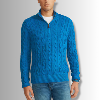 FMECB- Soft Braided Quarter Zip Sweater