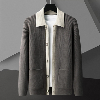 FMECB- Jacket Collar Knitted Cardigan