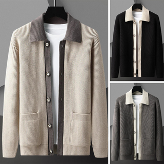 FMECB- Jacket Collar Knitted Cardigan